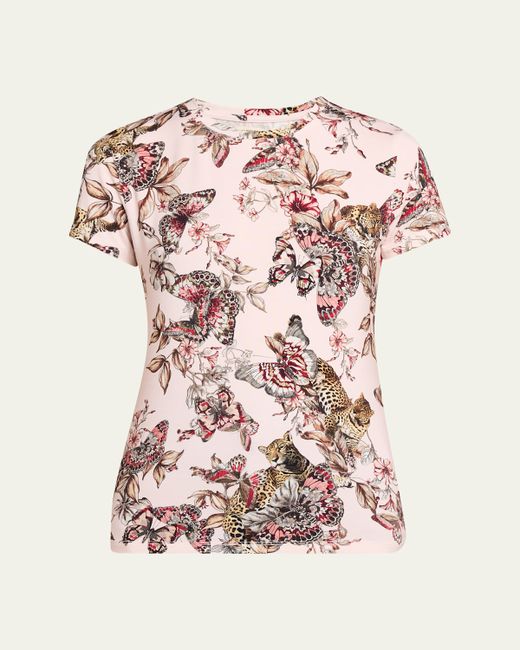 L'Agence Women's Pink Ressi Short-Sleeve Butterfly Tee