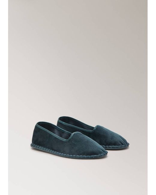 Mango  Dark Blue Velour Shoes Woman