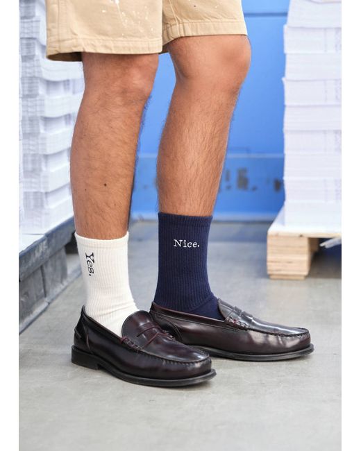 Mango Man  Dark Blue Embroidered Cotton Socks 06-08 Man