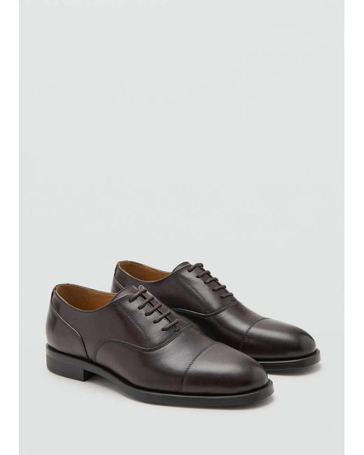 Mango Man  Brown Oxford Style Leather Shoe Man
