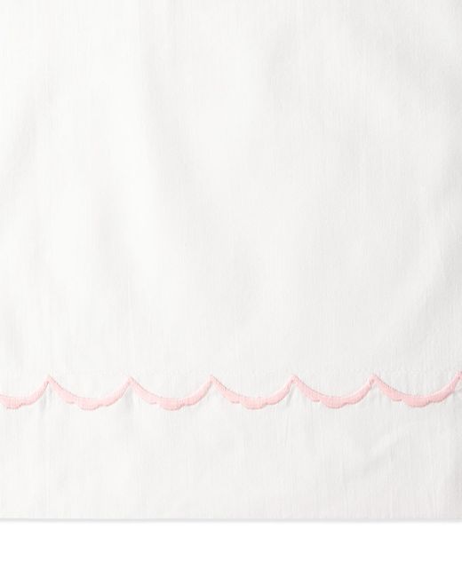 Matouk Scallop Embroidered 350 Thread Count Flat Sheet Da Women Di Colore Rosa