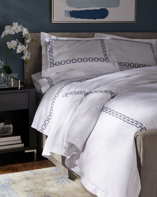 Matouk  Dark Blue Cadiz Sheet Set