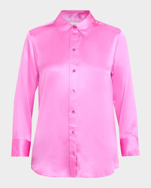 L & Apos;Agence Women's  Dani Satin 3/4-Sleeve Button-Down Blouse