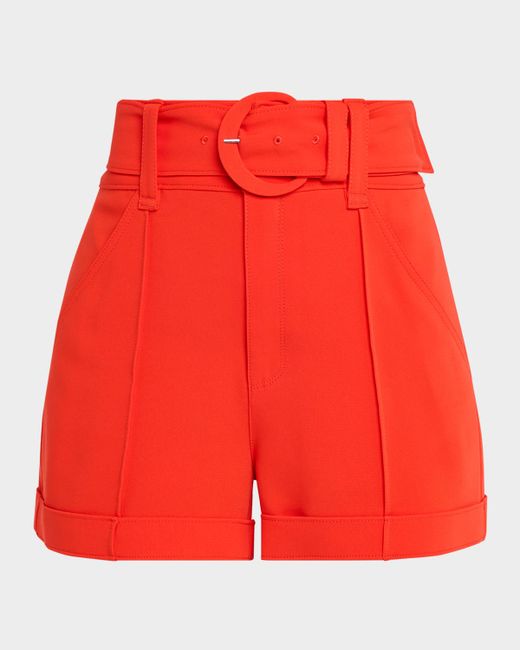 Cinq A Sept Women's  Aldi Belted High-Rise Stitched Shorts
