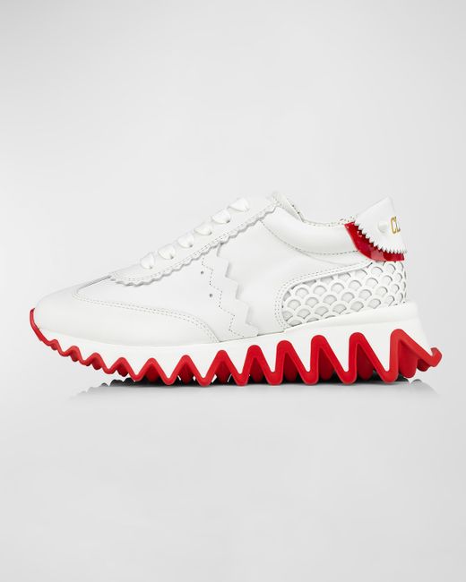 Christian Louboutin Women's White Kids Loubishark Leather Sneakers Toddler