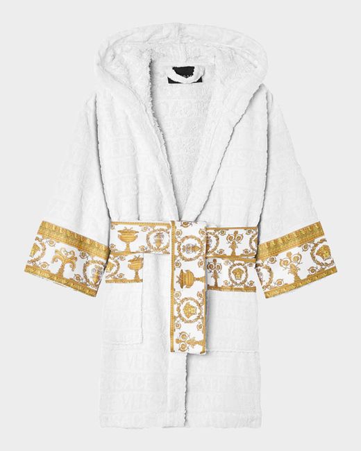 Versace Kids Bath Robe 2-12 Da Women Di Colore Bianco