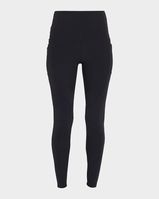 Blanc Noir Women's Black Directional Rib Leggings