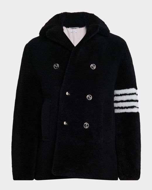 Thom Browne Aposs Shealing 4-Bar Unconstructed Peacoat Da Men Di Colore Nero