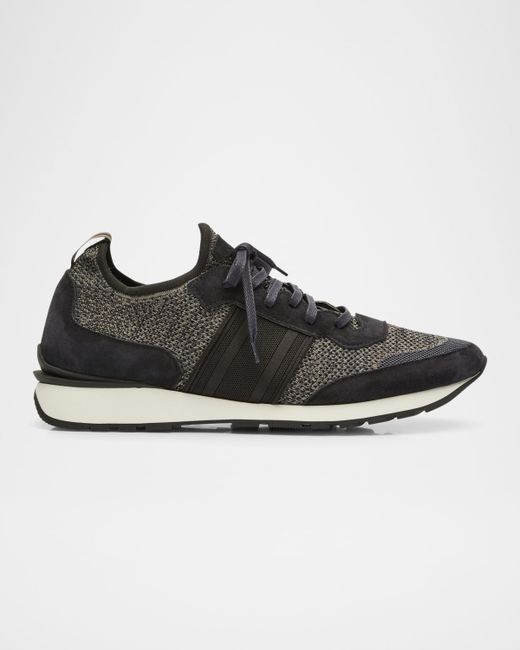 Brioni Men's Blue Knit Runner Sneakers