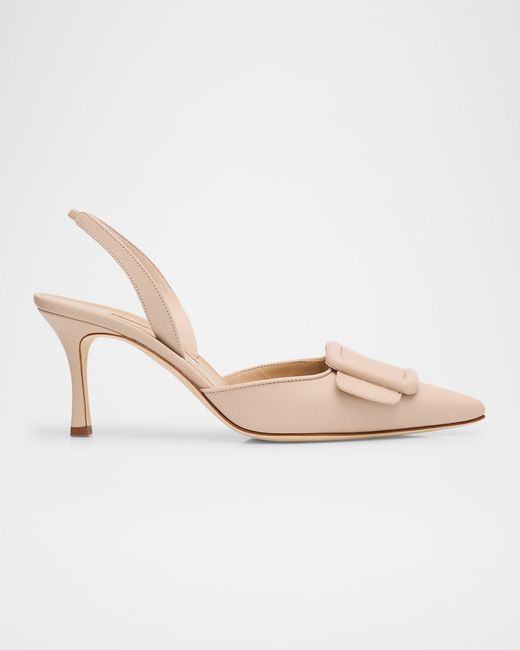 Manolo Blahnik Women's  Maysli Leather Buckle Halter Pumps
