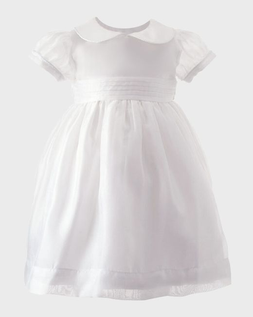 Rachel Riley Girls Peter Pan-Collar Organza Pintuck Dress 6m-24m  Di Colore Bianco