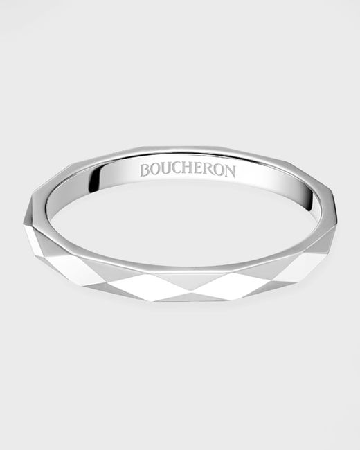 Boucheron Facette Medium Platinum Wedding Band Ring 53 Da Women