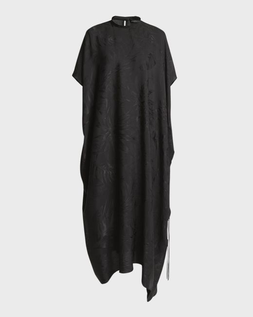 Balenciaga Women's Black Tropical Flowers Easy Maxi Dress