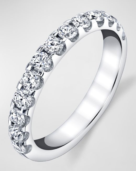 Neiman Marcus Diamonds Halfway Comfort Fit Band With U Prong Set Round Cut Diamonds 1.10ct Da Women