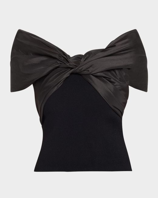 Simkhai Women's Black Celiana Combo Off-The-Shoulder Top