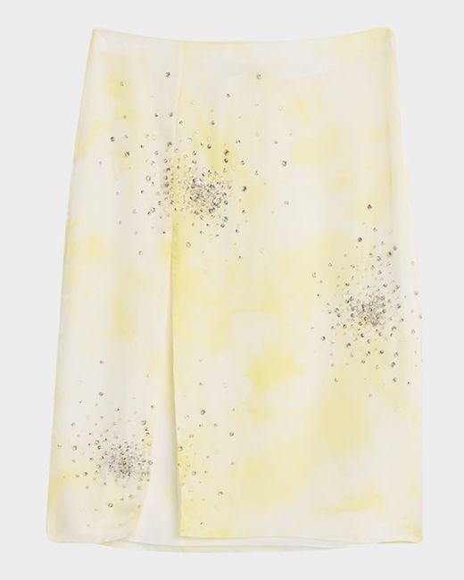 Des Phemmes Embellished Tie-Dye Skirt Da Women Di Colore Bianco