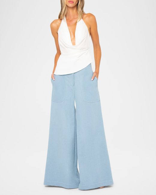 Jbq Oslo Chambray Wide-Leg Pants Da Women