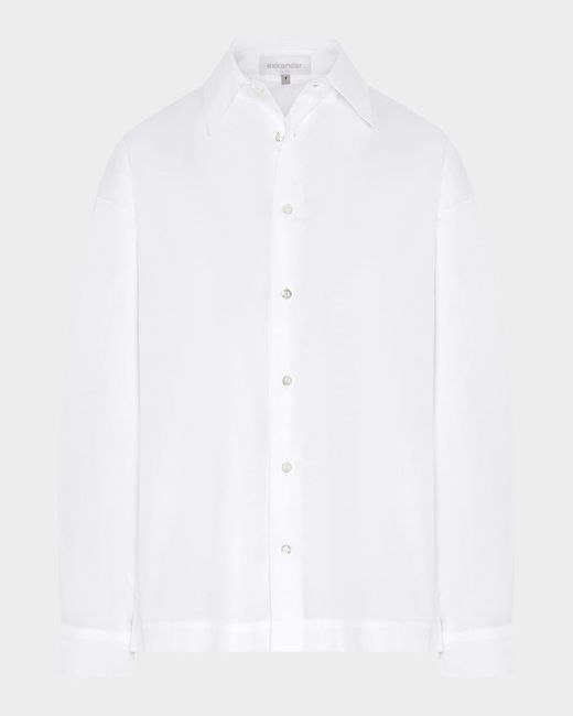 Eskandar Slim Shirt With Collar Regular Length Da Women Di Colore Bianco