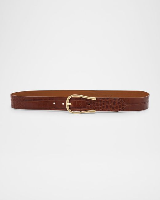 Streets Ahead Croc-Embossed Belt Da Women Di Colore D'Oro
