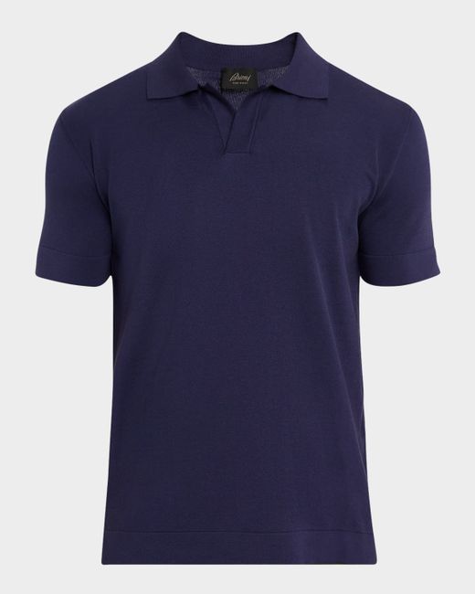 Brioni Men's  Cotton And Silk Johnny Collar Polo Shirt