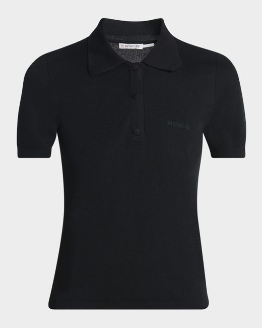 Moncler Short-Sleeve Polo Shirt Da Women Di Colore Nero