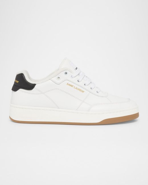 Saint Laurent Sl61 Leather Low-Top Sneakers Da Women Di Colore Bianco