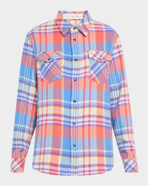 God & Apos;S True Cashmere Creator Tartan Button-Down Shirt Da Women Di Colore Rosso