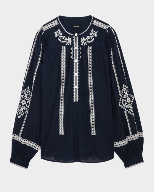 Zadig & Voltaire Women's  Tigy Kozak Embroidered Blouse