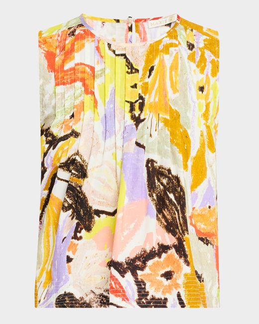 Marie Oliver Women's  Letta Abstract-Print Pintuck Top
