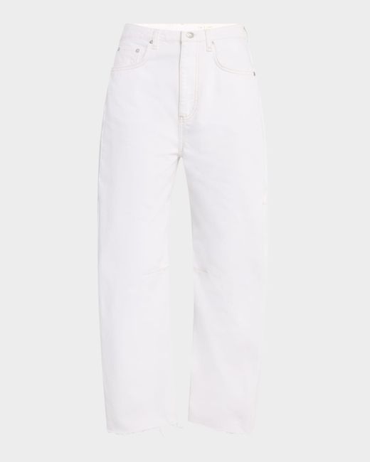 Rag & Bone Charlie High-Rise Barrel Jeans Da Women Di Colore Bianco