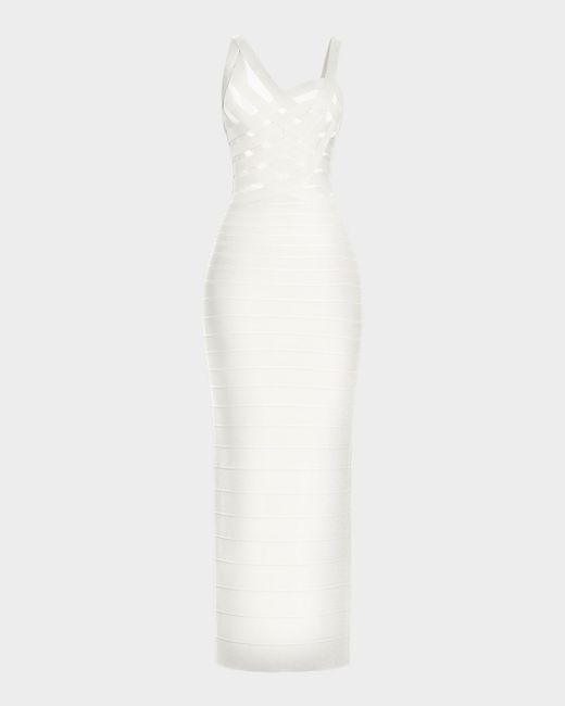 Hervé Léger Women's  Adeline Crossover Mesh Bandage Gown