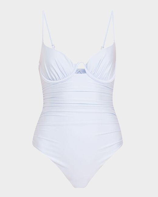 Simkhai Women's  Laine Ruched Underwire One-Piece Swimsuit