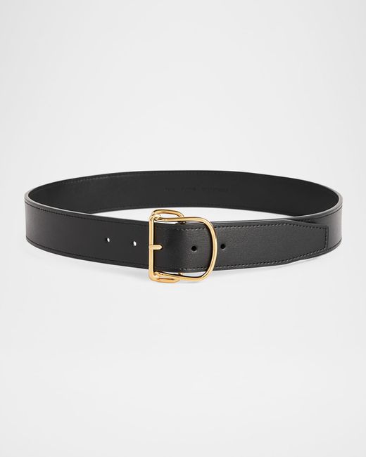 Totême Swirl Medium Leather Belt Da Women Di Colore Nero