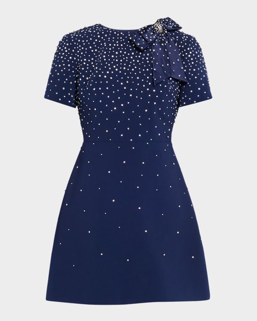Carolina Herrera Women's  Crystal Bow Short-Sleeve Mini Dress