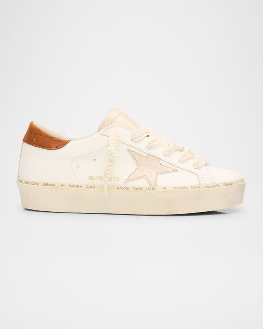 Golden Goose Women's Beige Hi-Star Leather Low-Top Sneakers