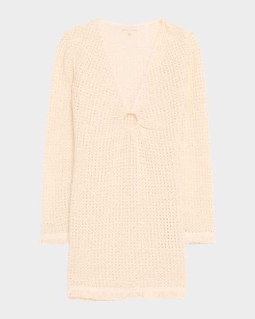 Ramy Brook Women's White Cassie Crochet Sun Dress Coverup