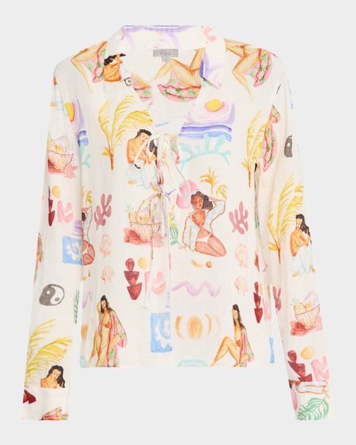 Rails Women's White Bathing Ladies Elm Tie-Front Top