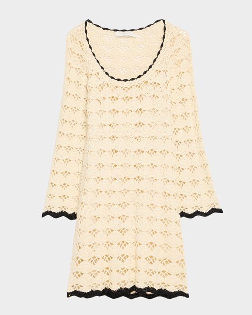 Zimmermann Women's Beige Rhiannon Crochet Mini Dress