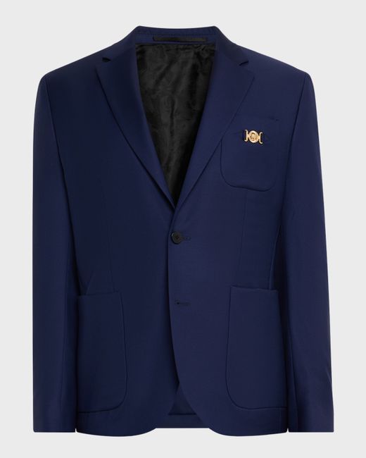 Versace Wool Single-Breasted Blazer Da Men