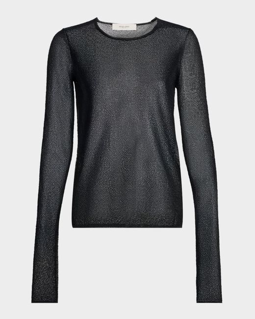 Golden Goose Nella Journey Slim Semi-Sheer Top Da Women Di Colore Nero