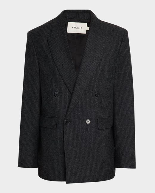 Frame Pinstripe Blazer Da Men Di Colore Grigio