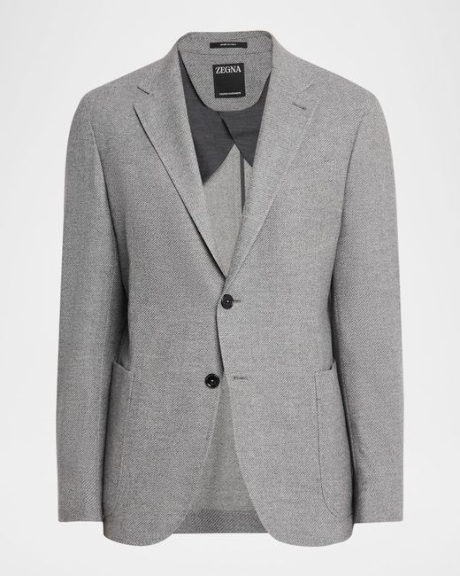 Z Zegna Men's Gray Mélange Trofeo Cashmere Sport Coat