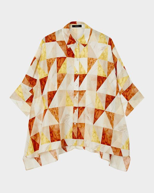 Joseph Women's  Arcole Marble-Print Habotai Blouse