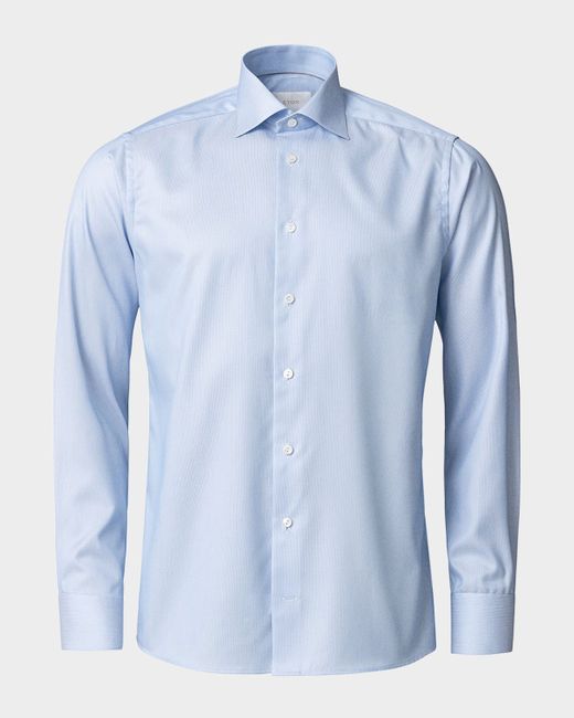 Eton Men's Blue Elevated Supima 120 Contemporary-Fit Dress Shirt
