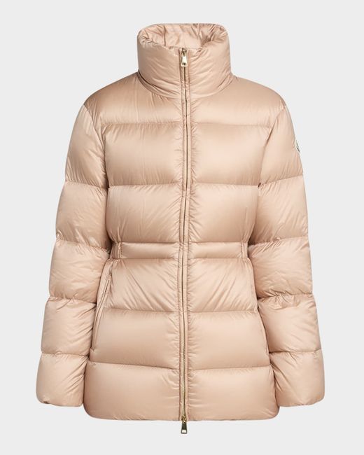 Moncler Women's Pink Brossette Down Puffer Jacket