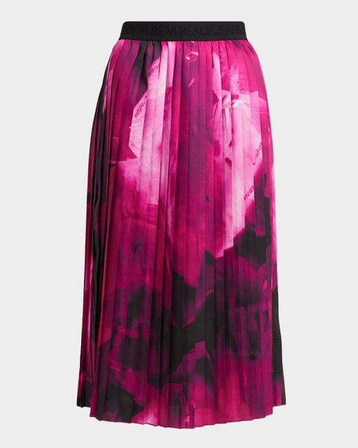 Versace Jeans Couture Women's Floral Pleated Midi Skirt