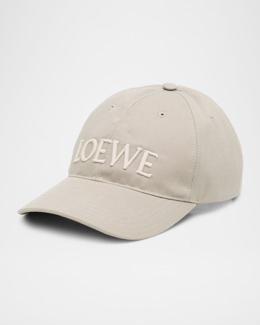 Loewe Embroidered Canvas Cap Da Women Di Colore Grigio