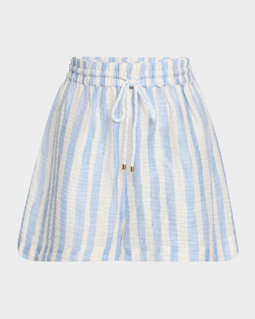 Marie Oliver Women's  Ana Striped Wide-Leg Beach Shorts
