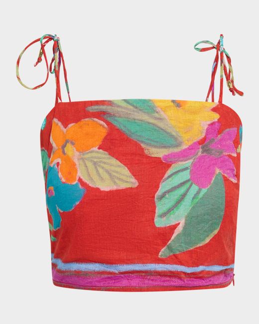 Marie Oliver Women's Floral Wyatt Cropped Print Top