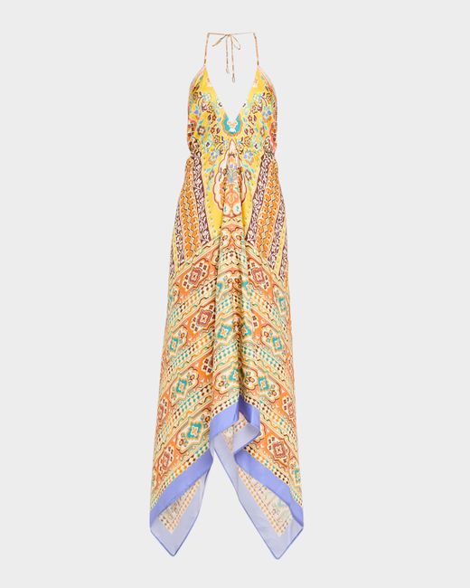 Etro Printed Halter Maxi Dress Da Women Di Colore Giallo